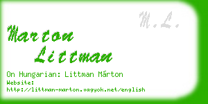 marton littman business card